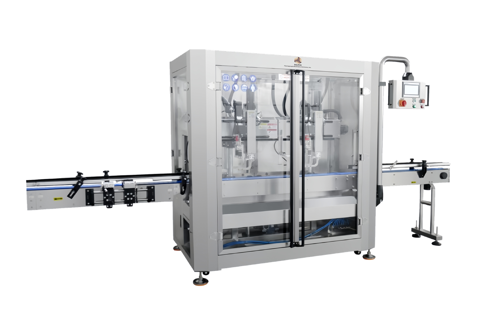 Tracking type automatic continuous motion capping machine for bottling lines